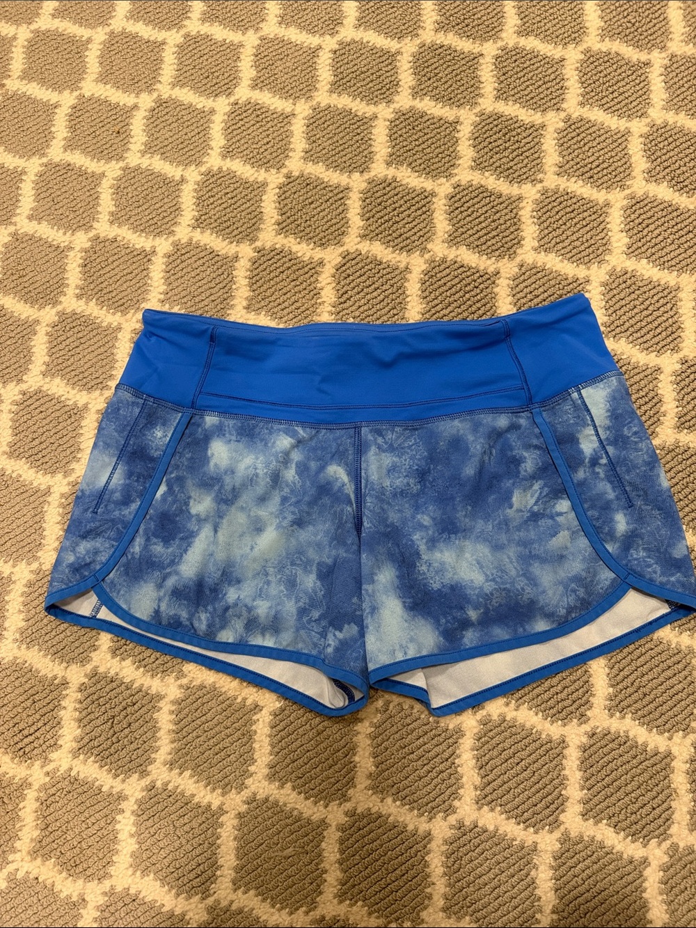 lululemon Run Times Blue Tie-Dye Shorts